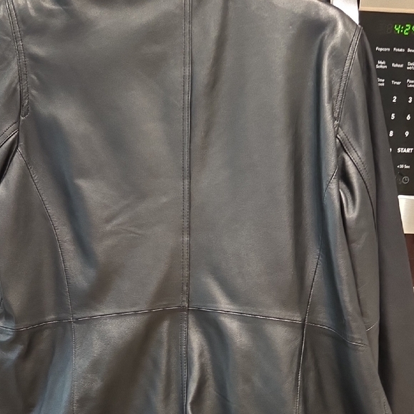 Jones New York Charcoal Leather Jacket - Picture 7 of 7